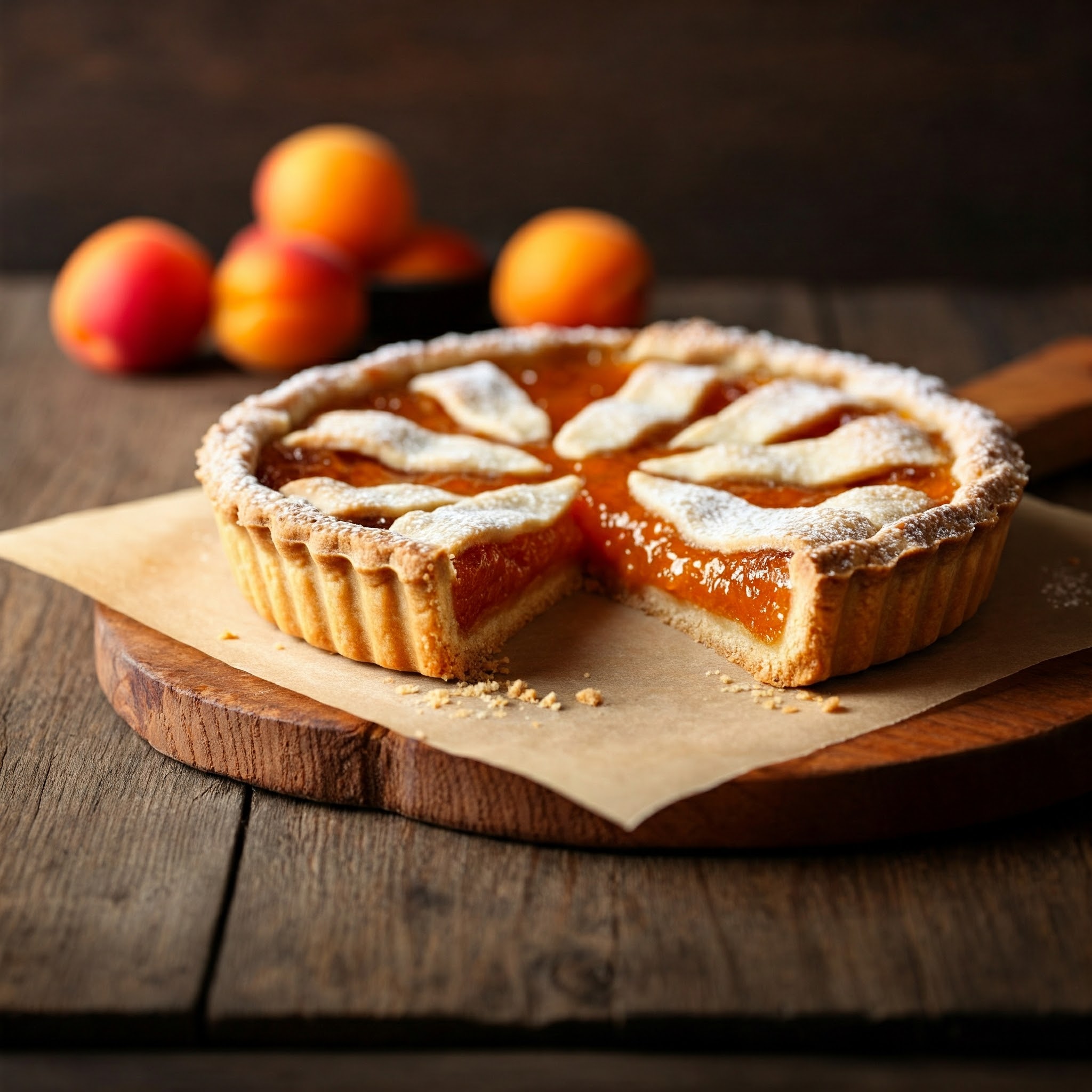 Crostata con confettura di albicocche